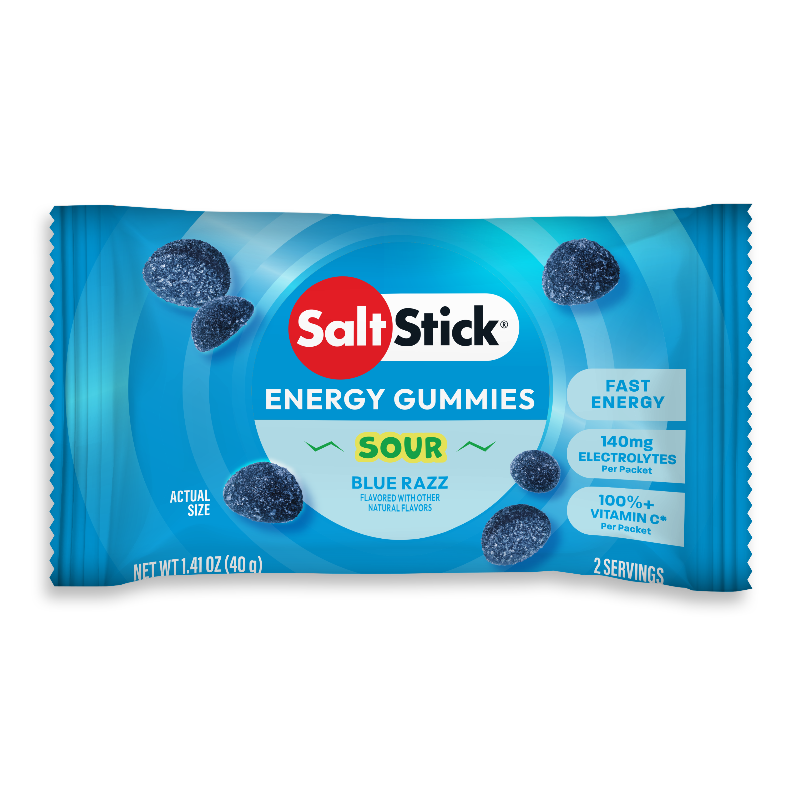 SaltStick Energy Gummies – Sour Blue Razz