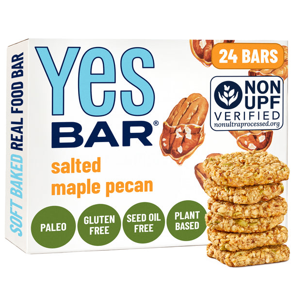YES BAR Salted Maple Pecan -The Clean Fuel Bar Athletes Crave (24 Pack)