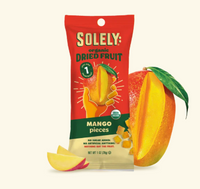 Solely Dried Organic Mango Pieces (12 Pack)