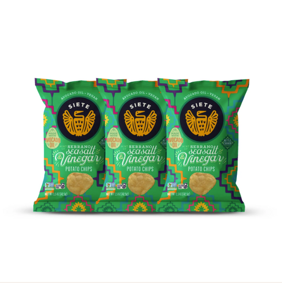 Kettle Cooked Sea Salt & Vinegar with a hint of serrano Potato Chips 1.5 oz - 72 bags