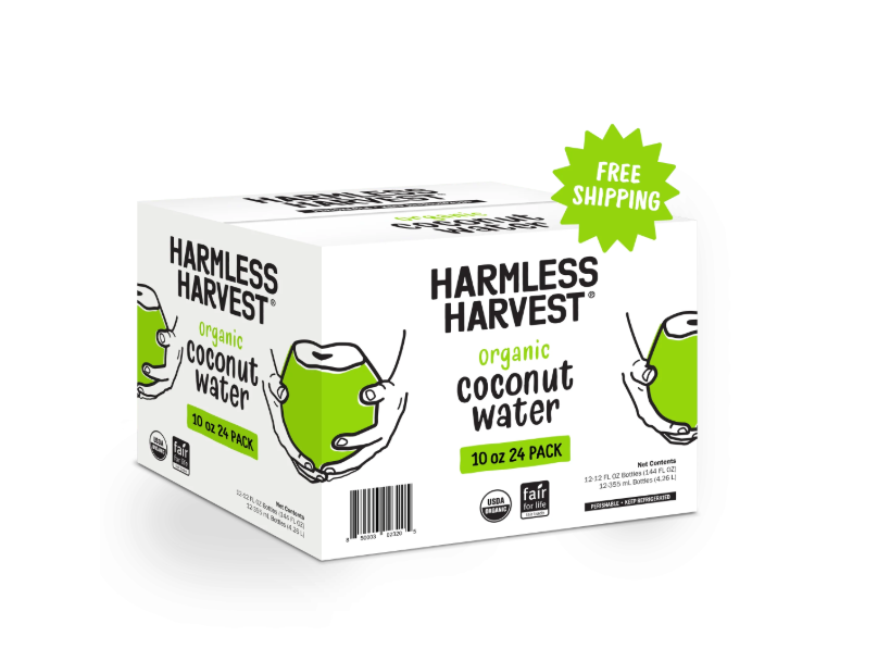 Harmless Harvest Organic Coconut Water, 10 oz - 24 Bottles