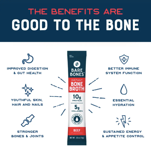 Bare Bones Beef Bone Broth Powder, 16ct