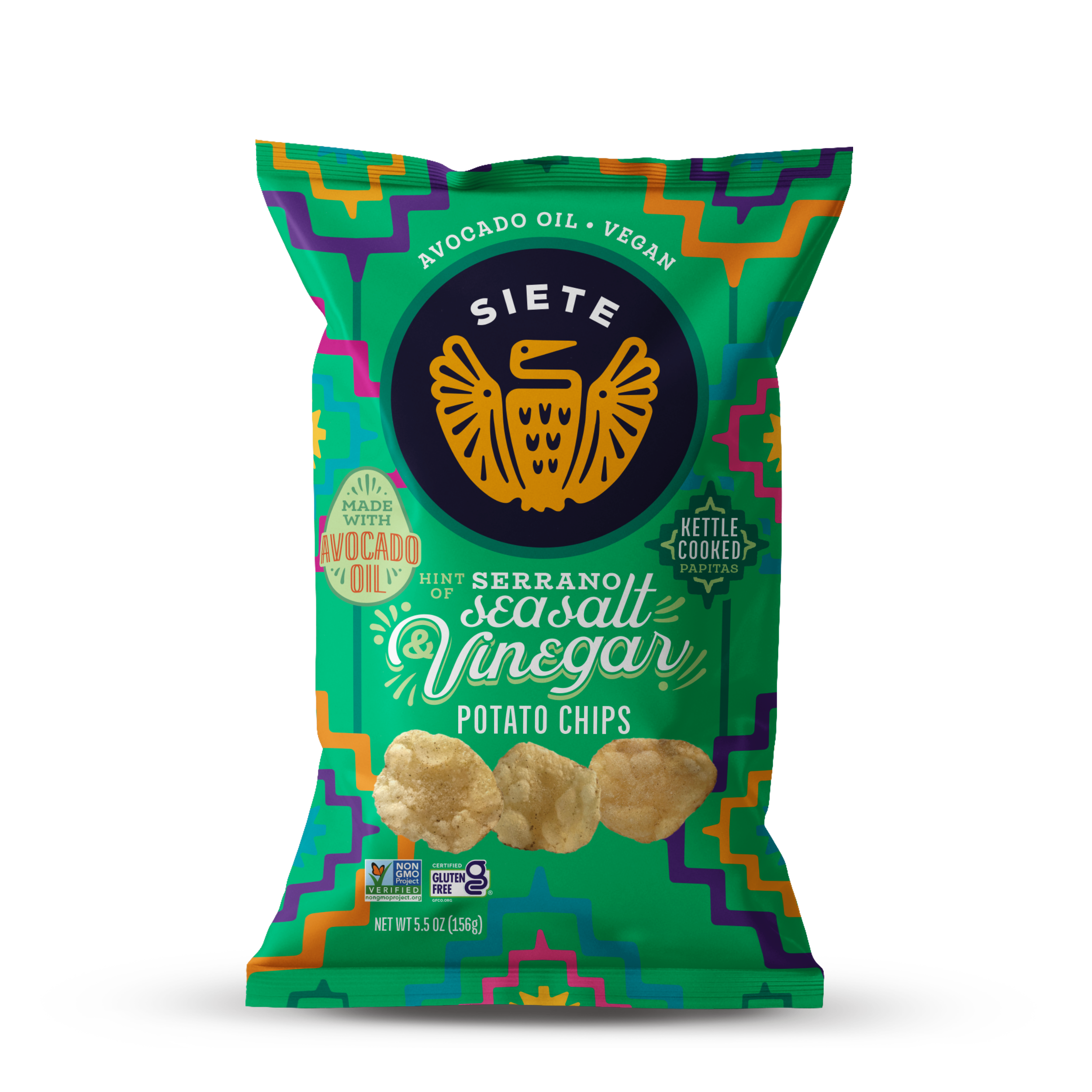 Sea Salt & Vinegar with Hint of Serrano Kettle Cooked Potato Chips - 24 bags