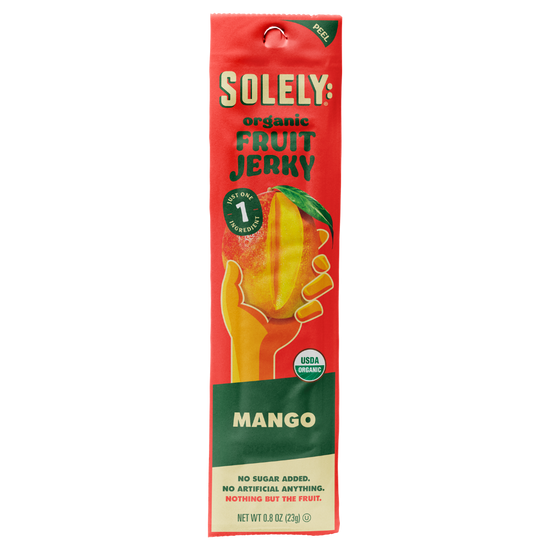 Solely Organic Mango Fruit Jerky Strip 0.8oz PS (12ct)