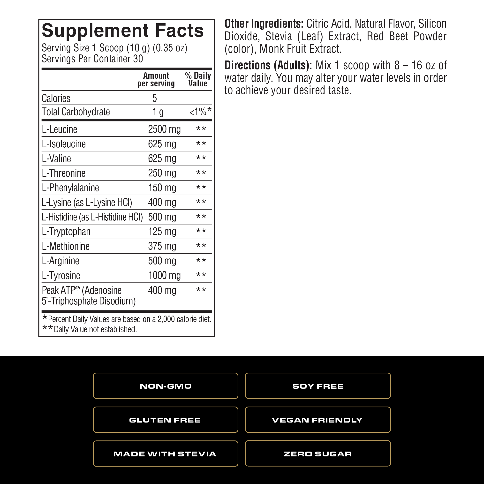 Spoken Aminos + ATP — Supplement Facts