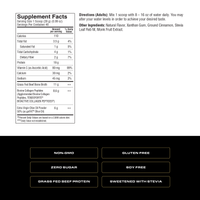 Spoken Grass Fed Beef Protein Vanilla — Supplement Facts