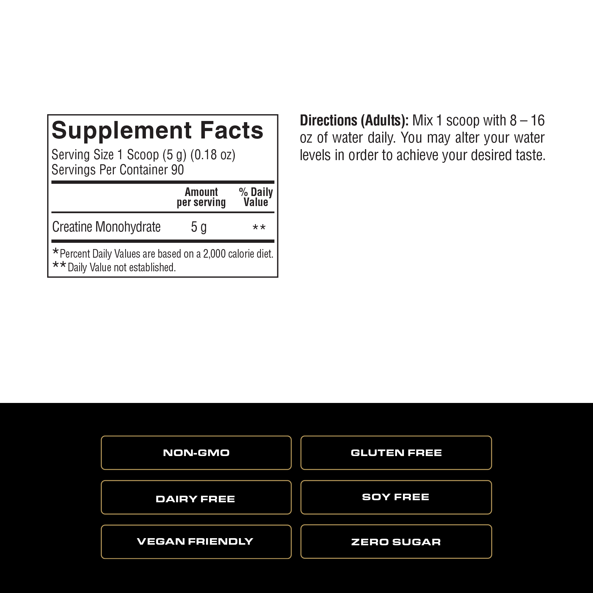 Spoken Creatine — Supplement Facts