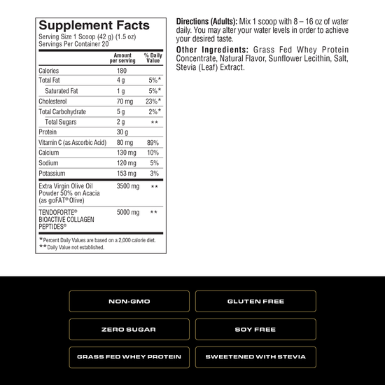 Spoken Grass Fed Whey Protein — Vanilla (6 count case, 29.6oz tubs)