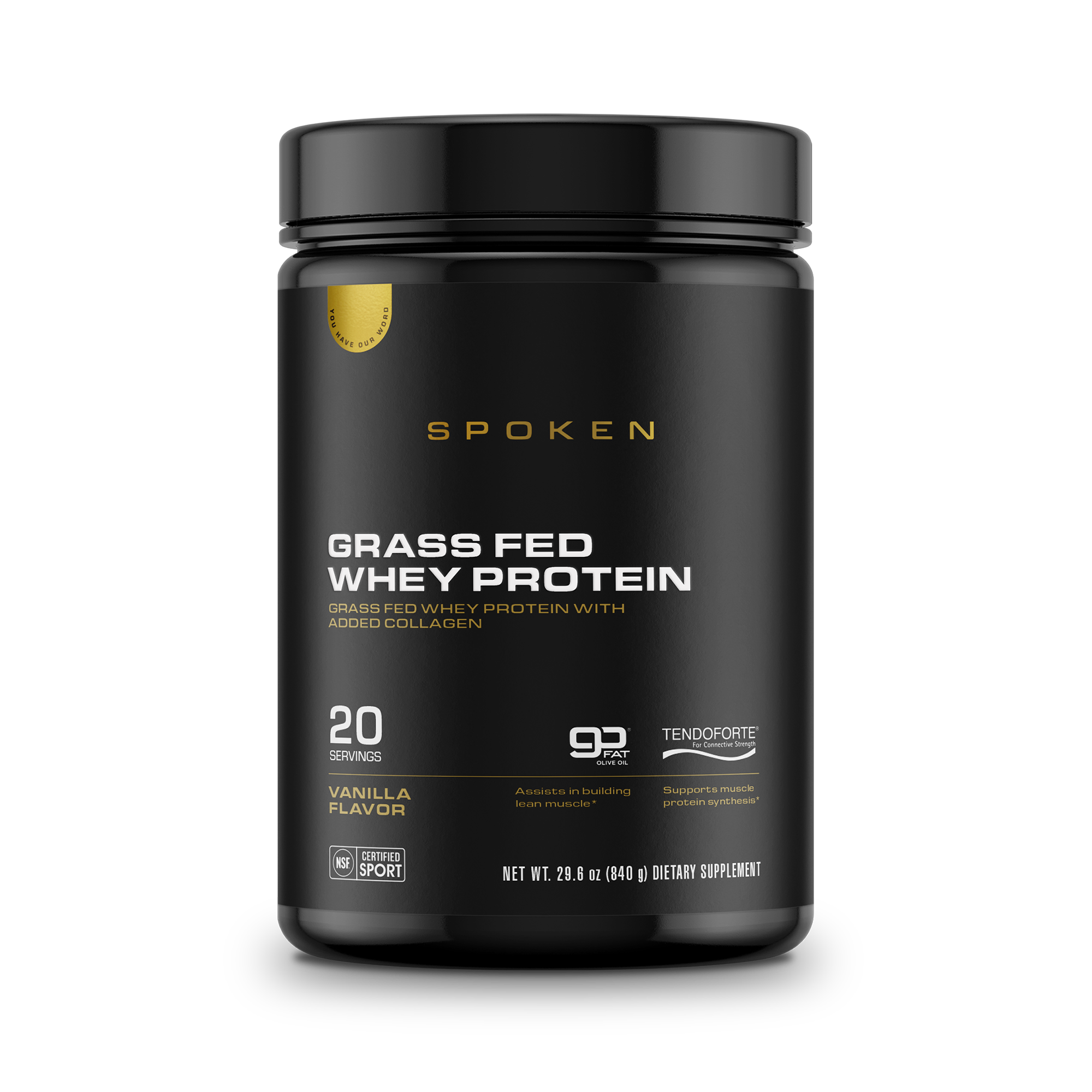 Spoken Grass Fed Whey Protein Vanilla