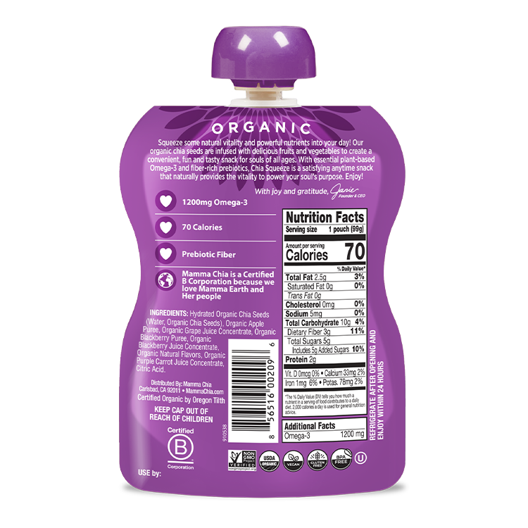 Blackberry Bliss Organic Chia Squeeze