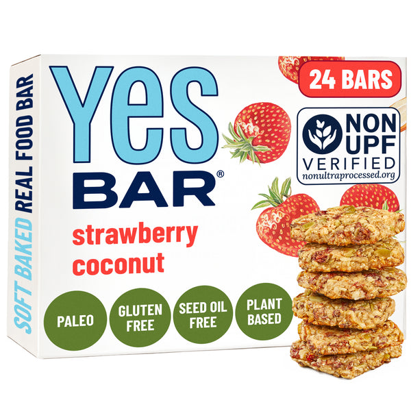 YES BAR Strawberry Coconut - The Clean Fuel Bar Athletes Crave(24 Pack)