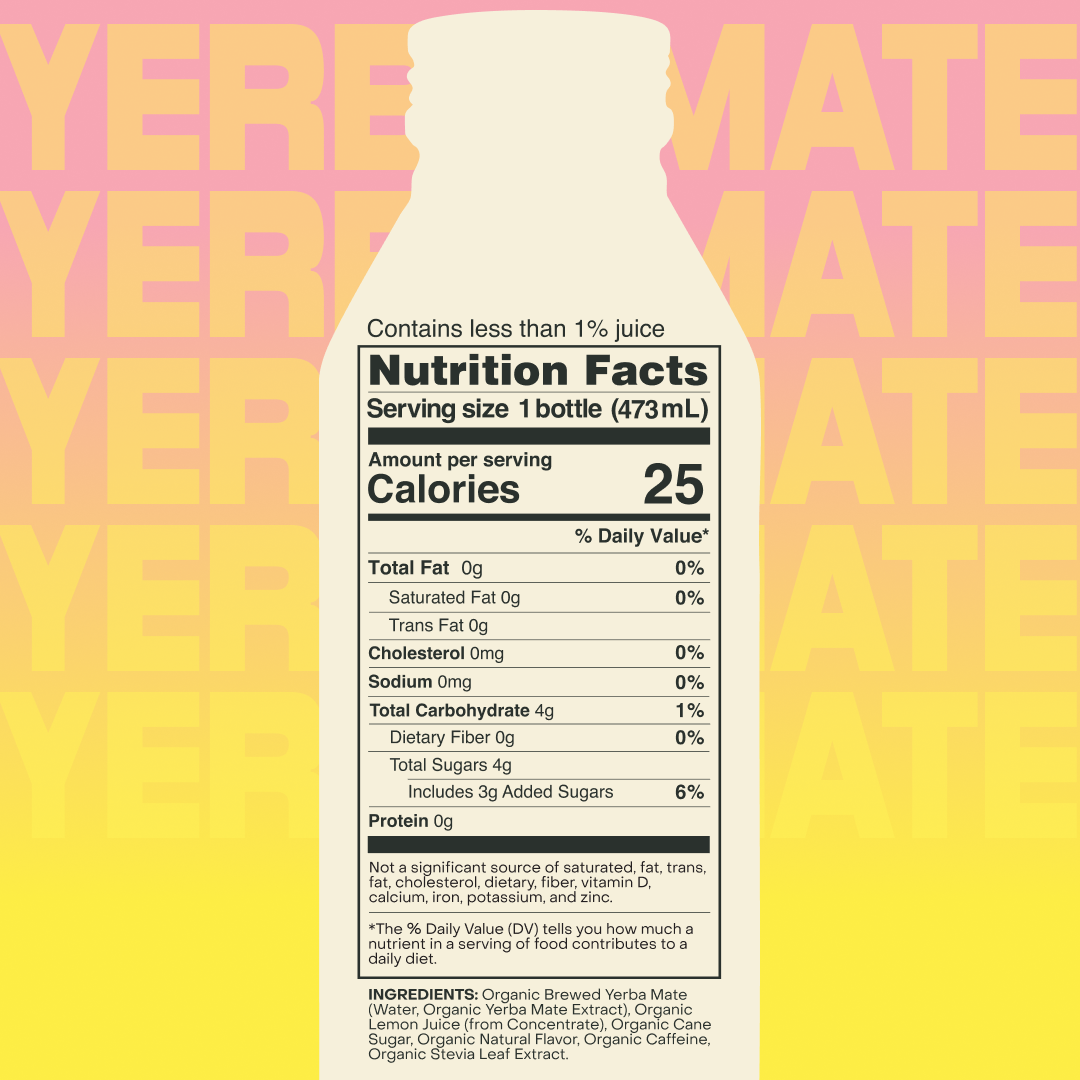 Strawberry Tangerine Yerba Mate - 150 mg Caffeine, 12 Bottles