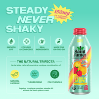 Strawberry Tangerine Yerba Mate - 150 mg Caffeine, 12 Bottles