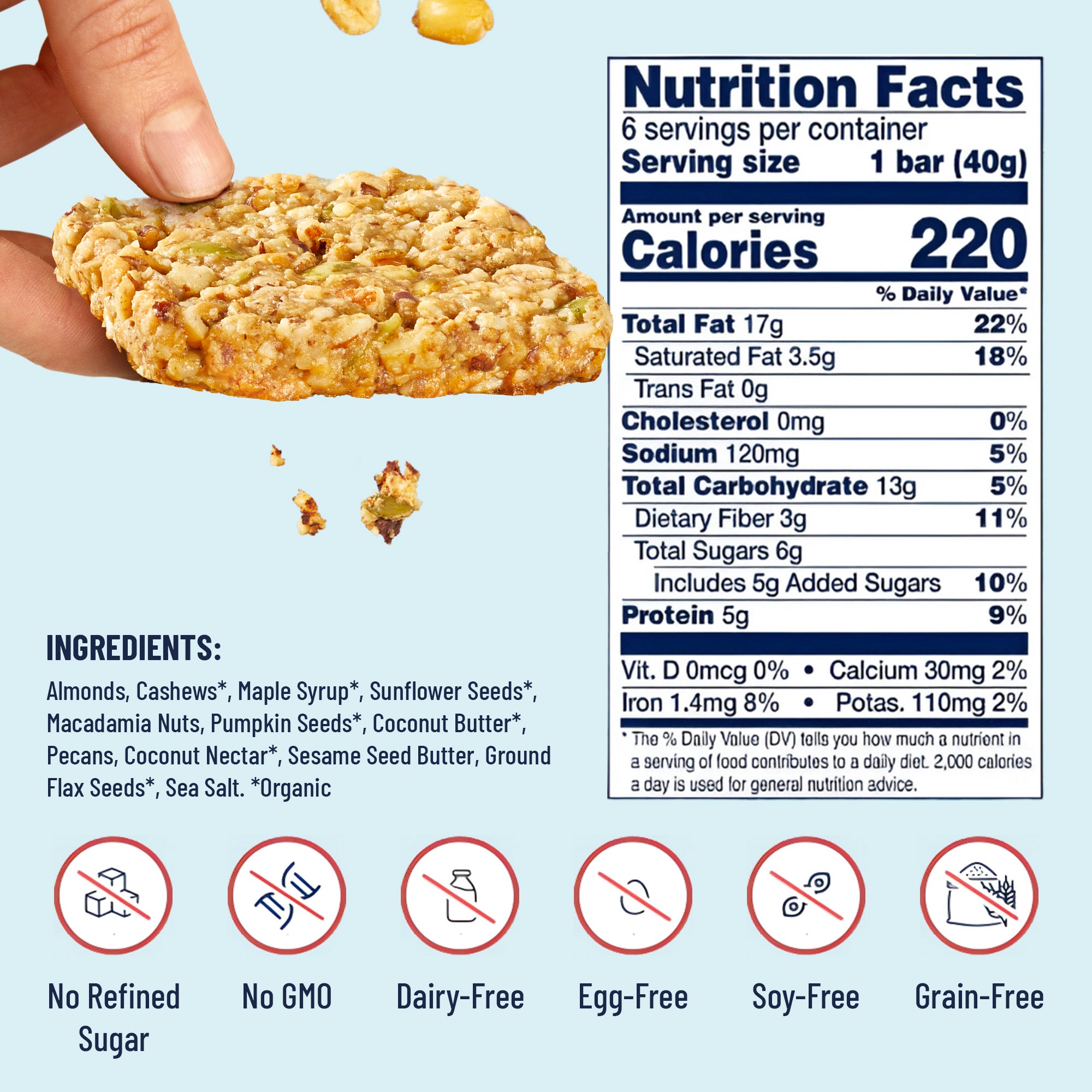 YES BAR Salted Maple Pecan -The Clean Fuel Bar Athletes Crave (24 Pack)
