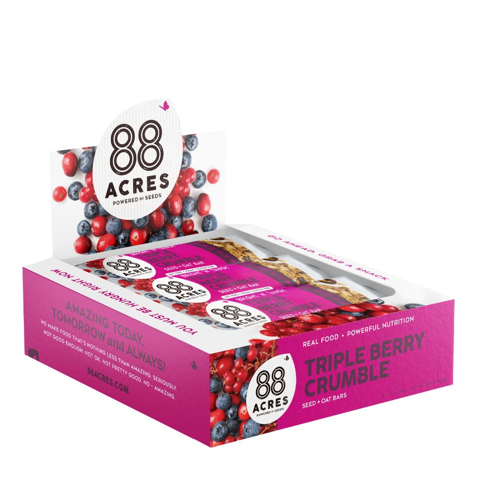 88 Acres Triple Berry Seed Blend Oat Bar 1.6oz (9ct)