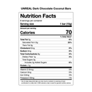 UNREAL Dark Chocolate Coconut Bars Nutrition Facts