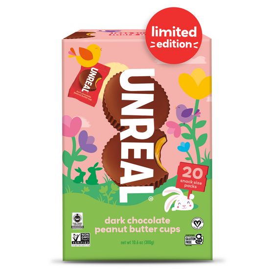 UNREAL - Easter Dark Chocolate Peanut Butter Cups (2 Boxes, 20 Snack Packs per Box - 40 Packs)