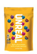 UNREAL - Dark Chocolate Crispy Quinoa Gems (Case of 6 Bags, 5 oz each)