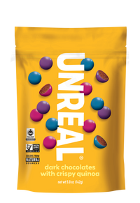 UNREAL - Dark Chocolate Crispy Quinoa Gems (Case of 6 Bags, 5 oz each)