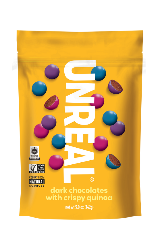 UNREAL - Dark Chocolate Crispy Quinoa Gems (Case of 6 Bags, 5 oz each)