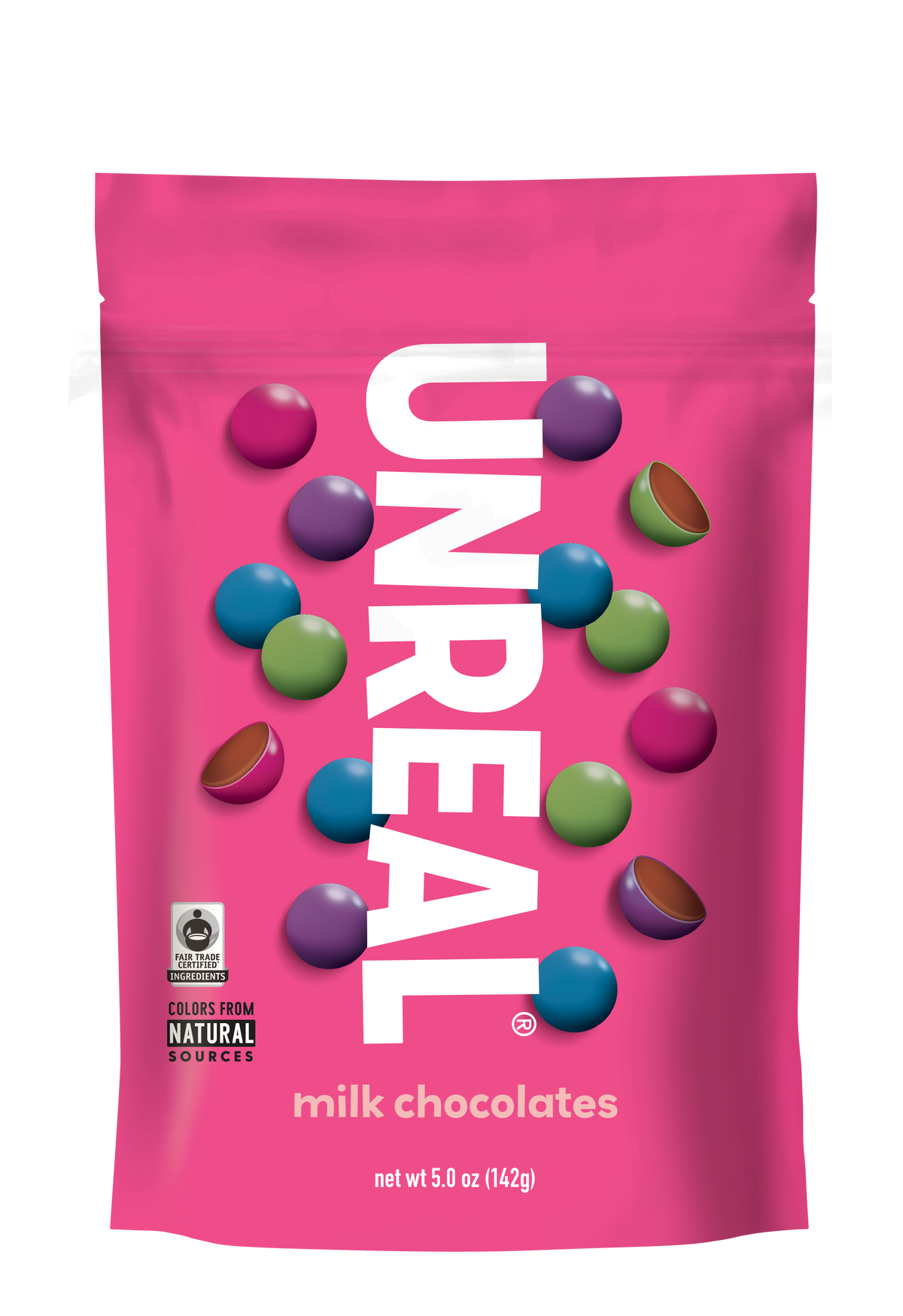 UNREAL - Milk Chocolate Gems (Case of 6 Bags, 5 oz each)