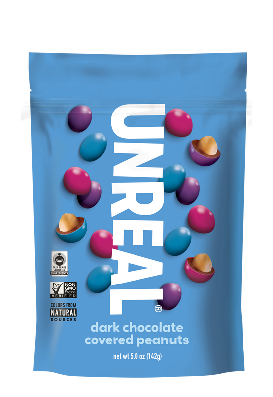 UNREAL - Dark Chocolate Peanut Gems (Case of 6 Bags, 5 oz each)