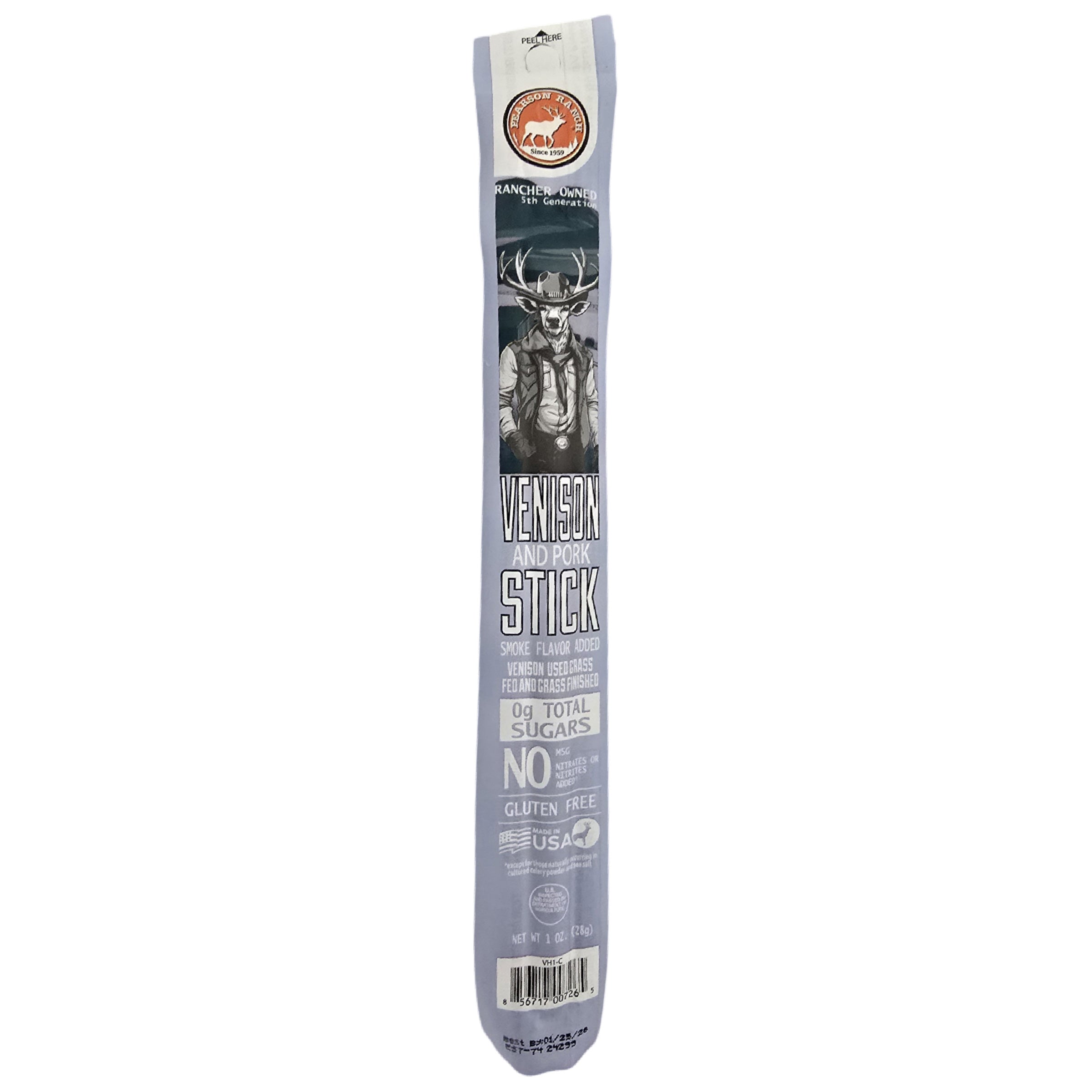 Pearson Ranch Venison Single Snack Stick - 24 Count Caddy