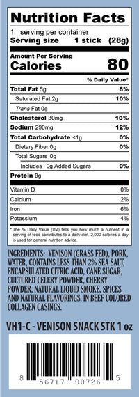 Pearson Ranch Venison Single Snack Stick - 24 Count Caddy