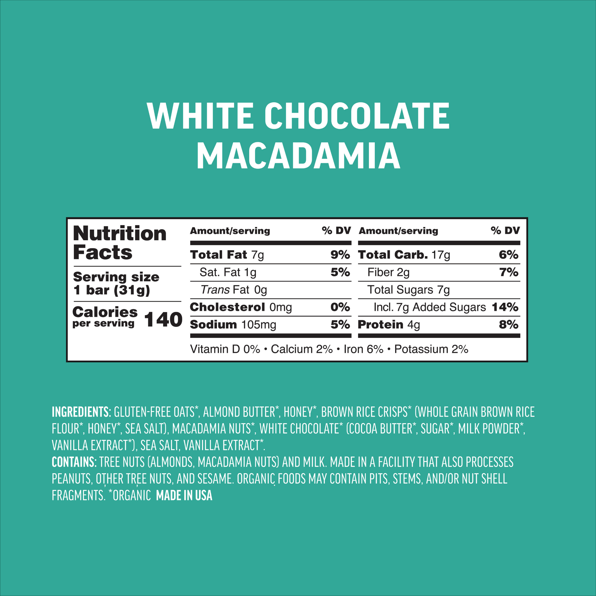 White Chocolate Macadamia Mini Bars