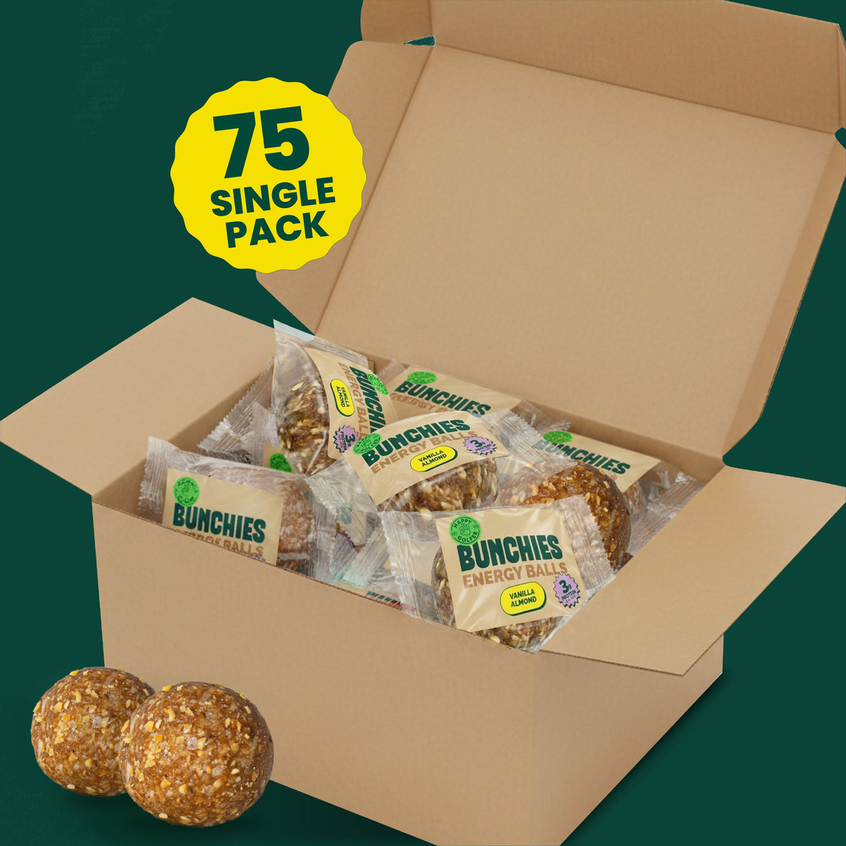 BUNCHIES Energy Balls – Vanilla Almond (75 single serves)