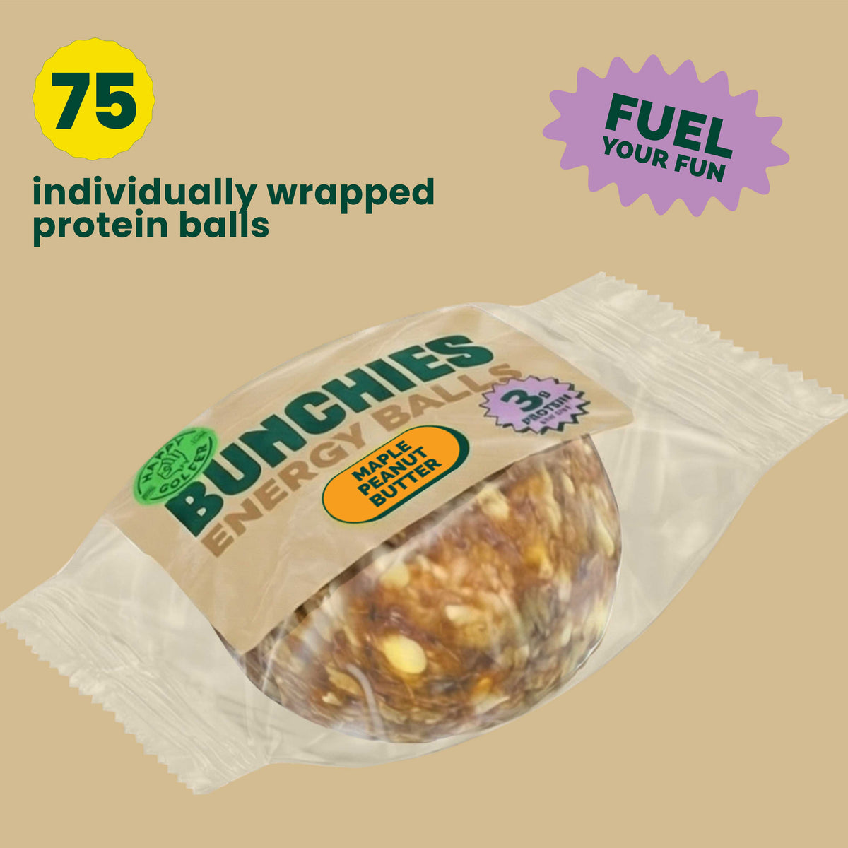 BUNCHIES Energy Balls – Maple Peanut Butter (75 single serves)