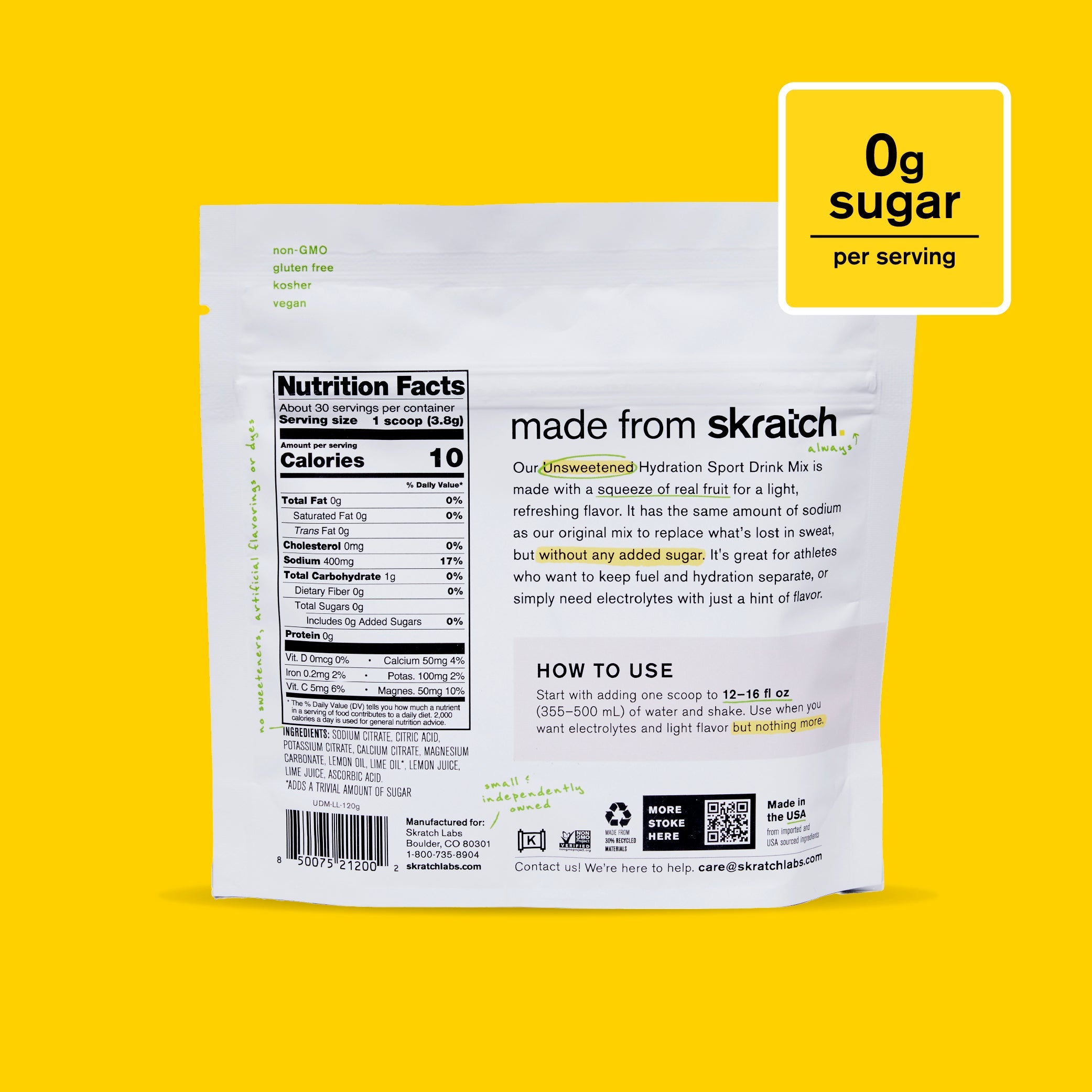 Unsweetened Hydration Sport Drink Mix