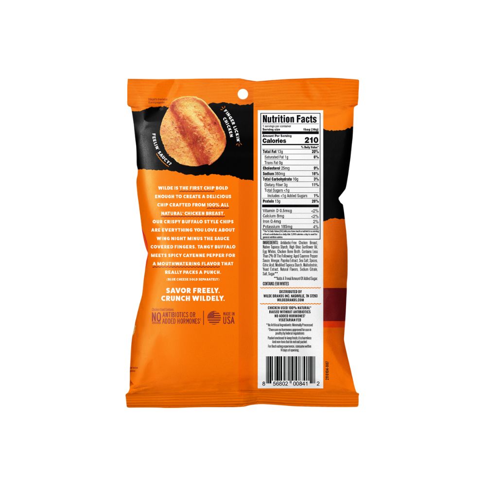 WILDE Buffalo Protein Chips 1.34oz (8ct)