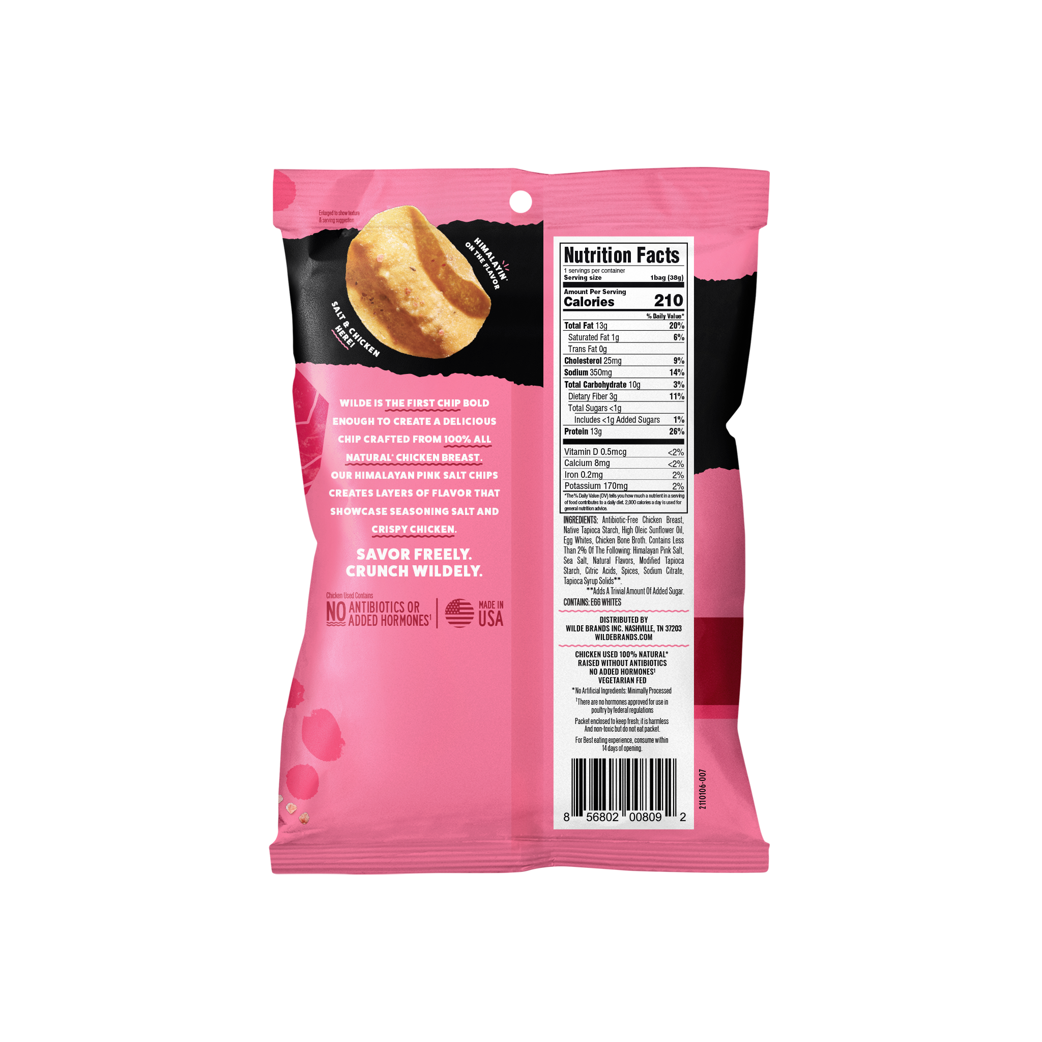 WILDE Himalayan Pink Salt Protein Chips 1.34oz (8ct)
