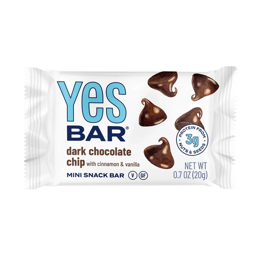 YES BAR Dark Chocolate Chip 0.7oz MINIS (60 Pack)