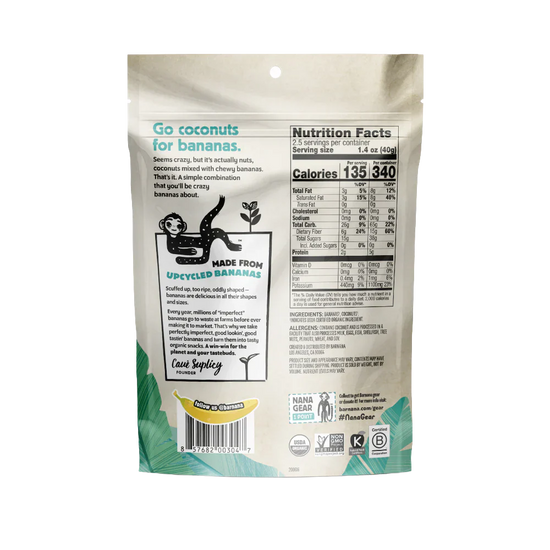 (100g, 12 Pack) Organic COCONUT Banana Bites