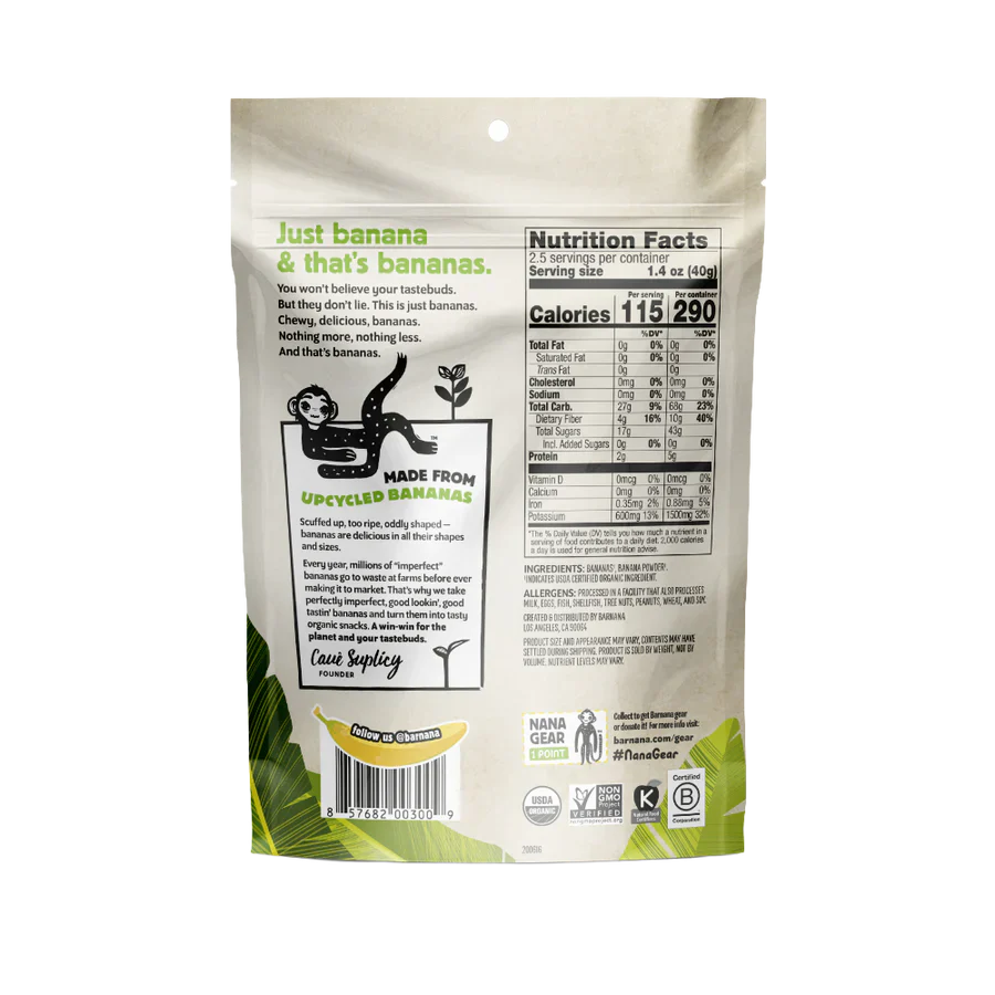 (100g, 12 Pack) Organic ORIGINAL Banana Bites