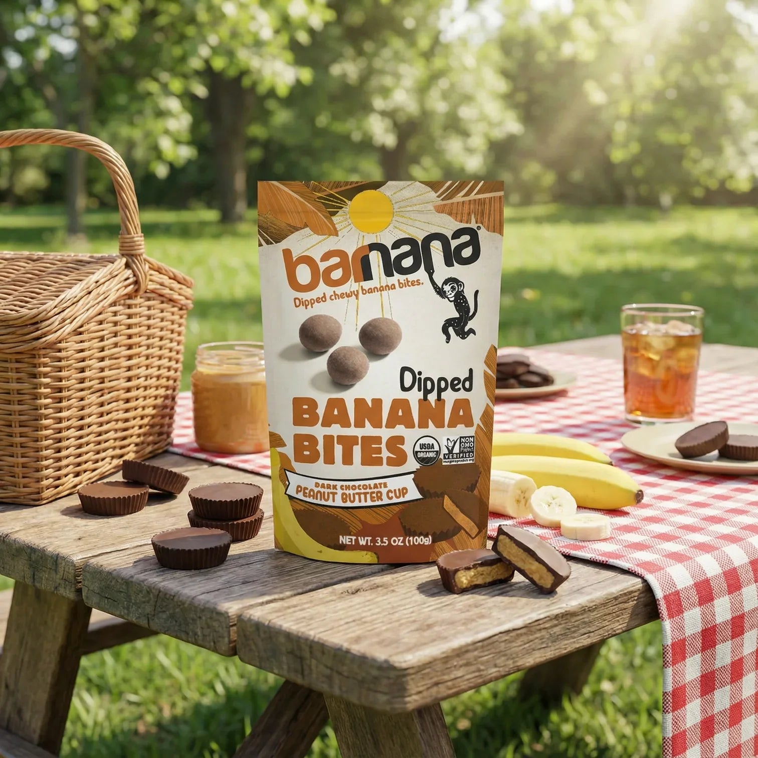 (100g, 12 Pack) Organic PB CUP Banana Bites
