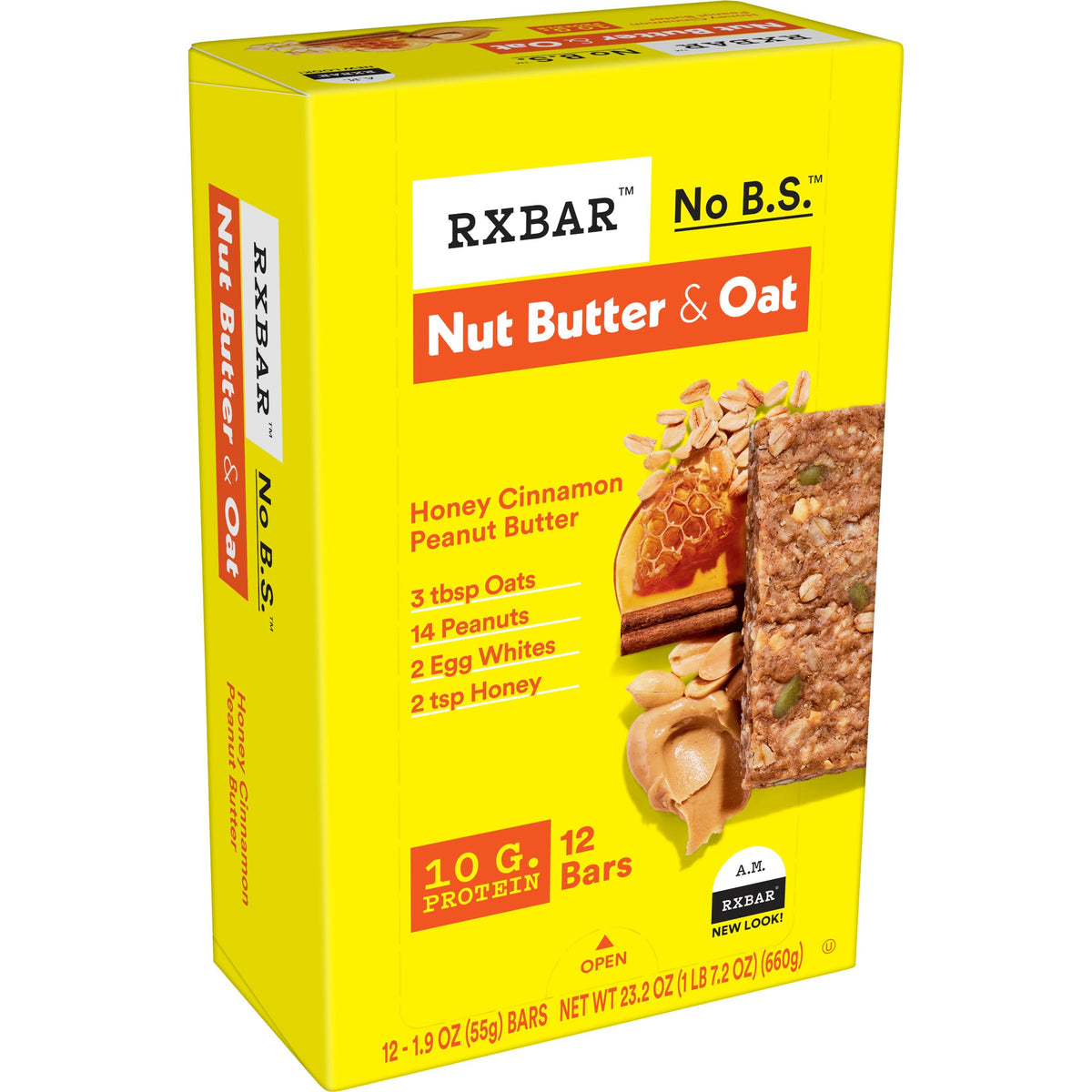 RXBAR Nut Butter & Oat - Honey Cinnamon Peanut Butter (12 Bars)