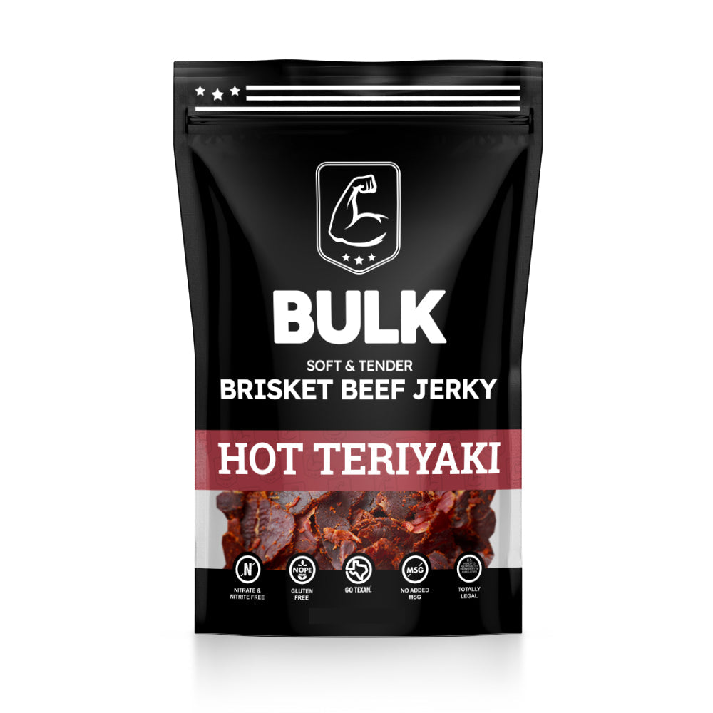 BULK All-Natural Hot Teriyaki Brisket Jerky (Bulk sizes available)
