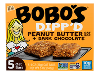 Bobos Dipp'd Peanut Butter Oat Bar + Dark Chocolate (30 Pack)