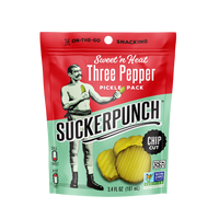 SuckerPunch Sweet 'n Heat 3-Pepper Pickle Chips Box - 180 Packs