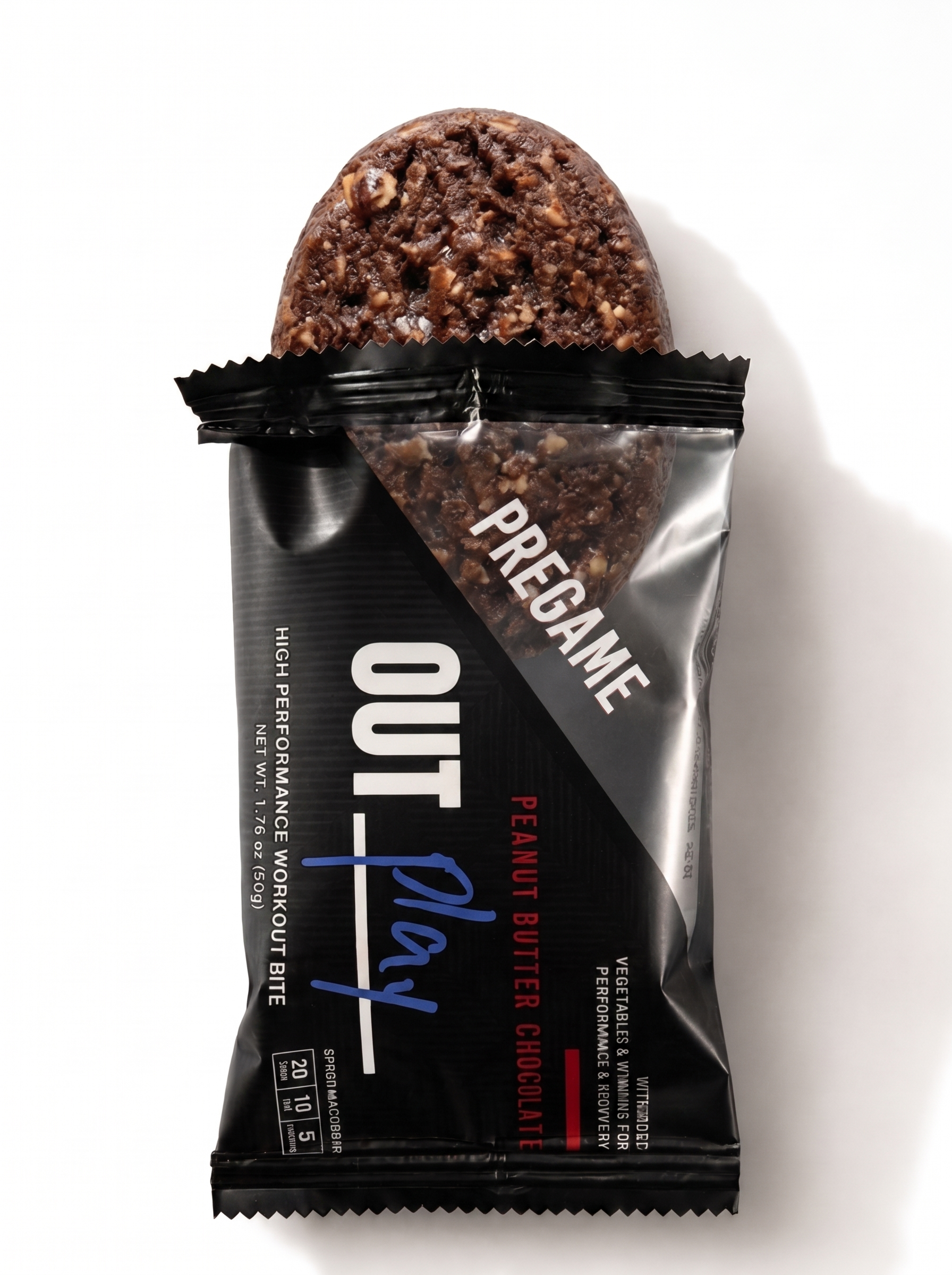 OUTPLAY Soft-Baked Carb Bar, Peanut Butter Chocolate | 29g Carbs | 72ct Case