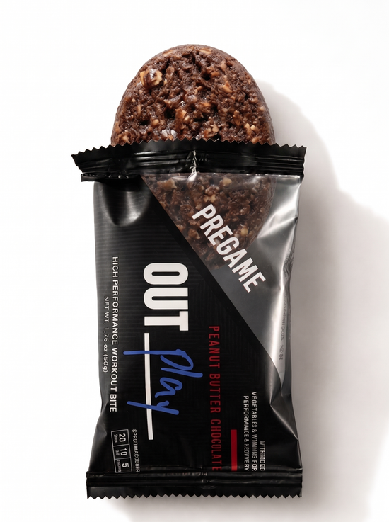 OUTPLAY Soft-Baked Carb Bar, Peanut Butter Chocolate | 29g Carbs | 72ct Case