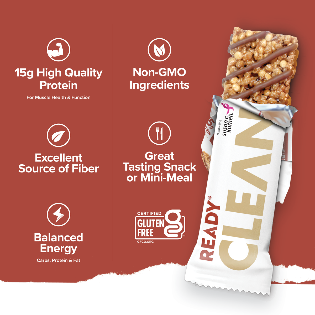 Ready Clean Protein Bar - Chocolate Peanut Butter (NSF Certified for Sport)