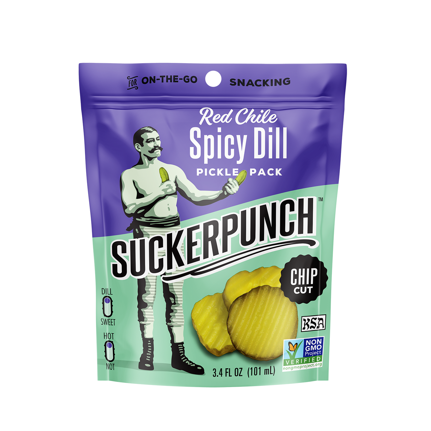 SuckerPunch Spicy Dill Pickle Chips Box - 180 Packs