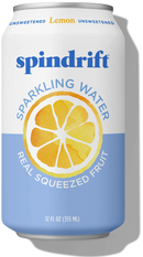 Spindrift Sparkling Water, Lemon Flavored, Made with Real Squeezed Fruit (24 Pack)
