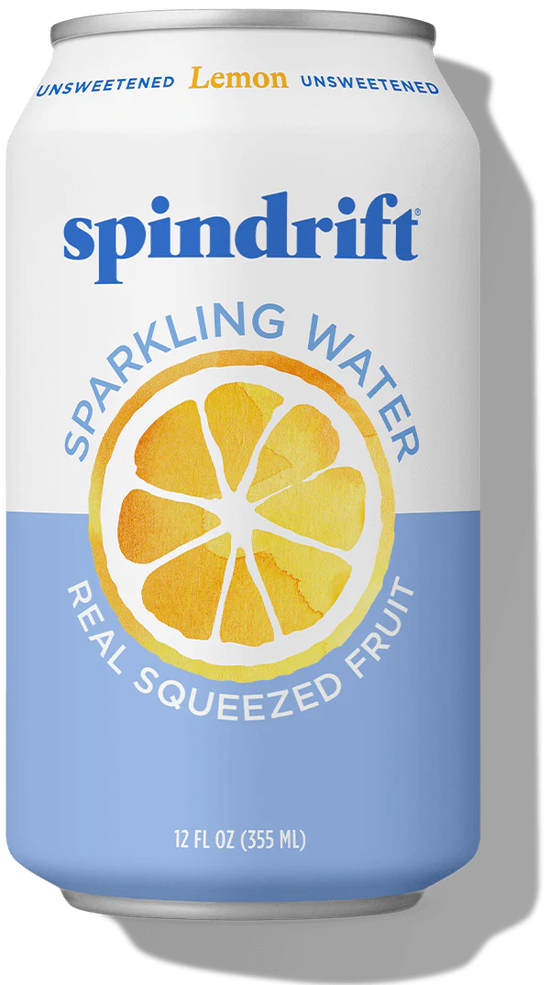 Spindrift Sparkling Water, Lemon Flavored, Made with Real Squeezed Fruit (24 Pack)