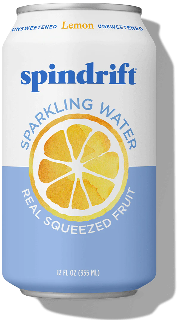 Spindrift Sparkling Water, Lemon Flavored, Made with Real Squeezed Fruit (24 Pack)
