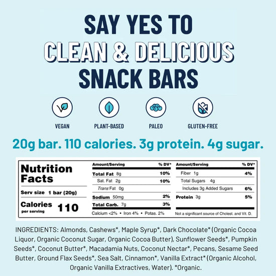 YES BAR Dark Chocolate Chip 0.7oz MINIS (60 Pack)